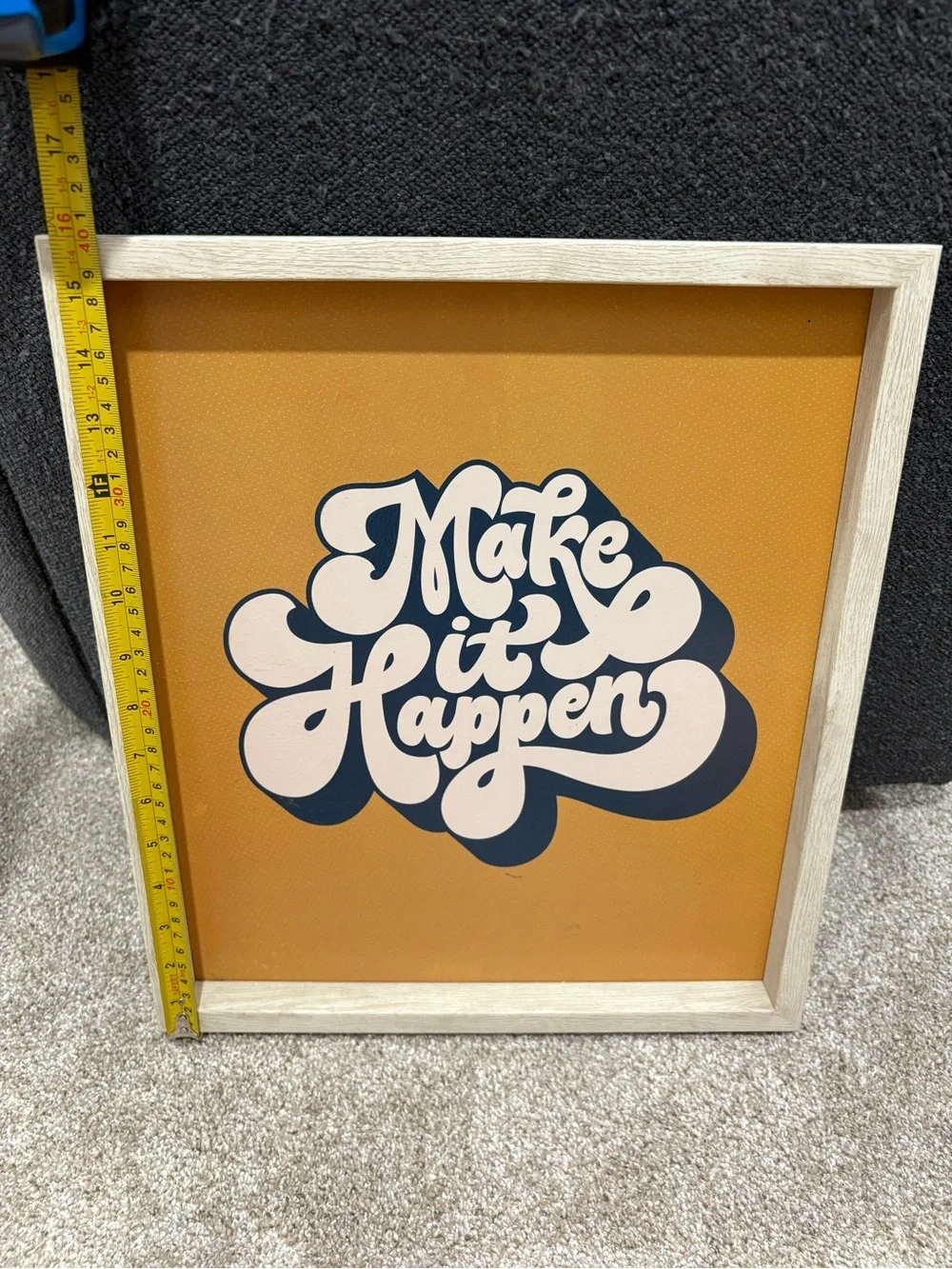 Make It Happen Framed Wall Art - Orange & Cream